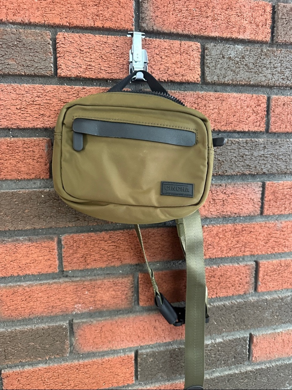Cincha Olive Travel Belt Bag with Black Trim